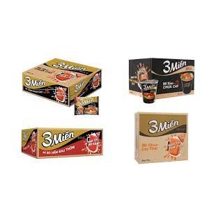 Mì Ba Miền thùng 30 gói x 75g hương vị Bò hầm rau thơm, Tôm chua cay chuẩn vị