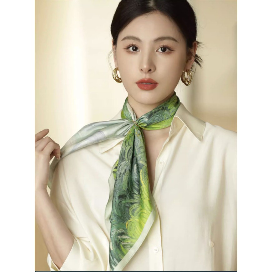 Khăn lụa vuông nhiều hgoaj tiết đa dạng thanh lịch kích thước 70x70cm Thy Thy store