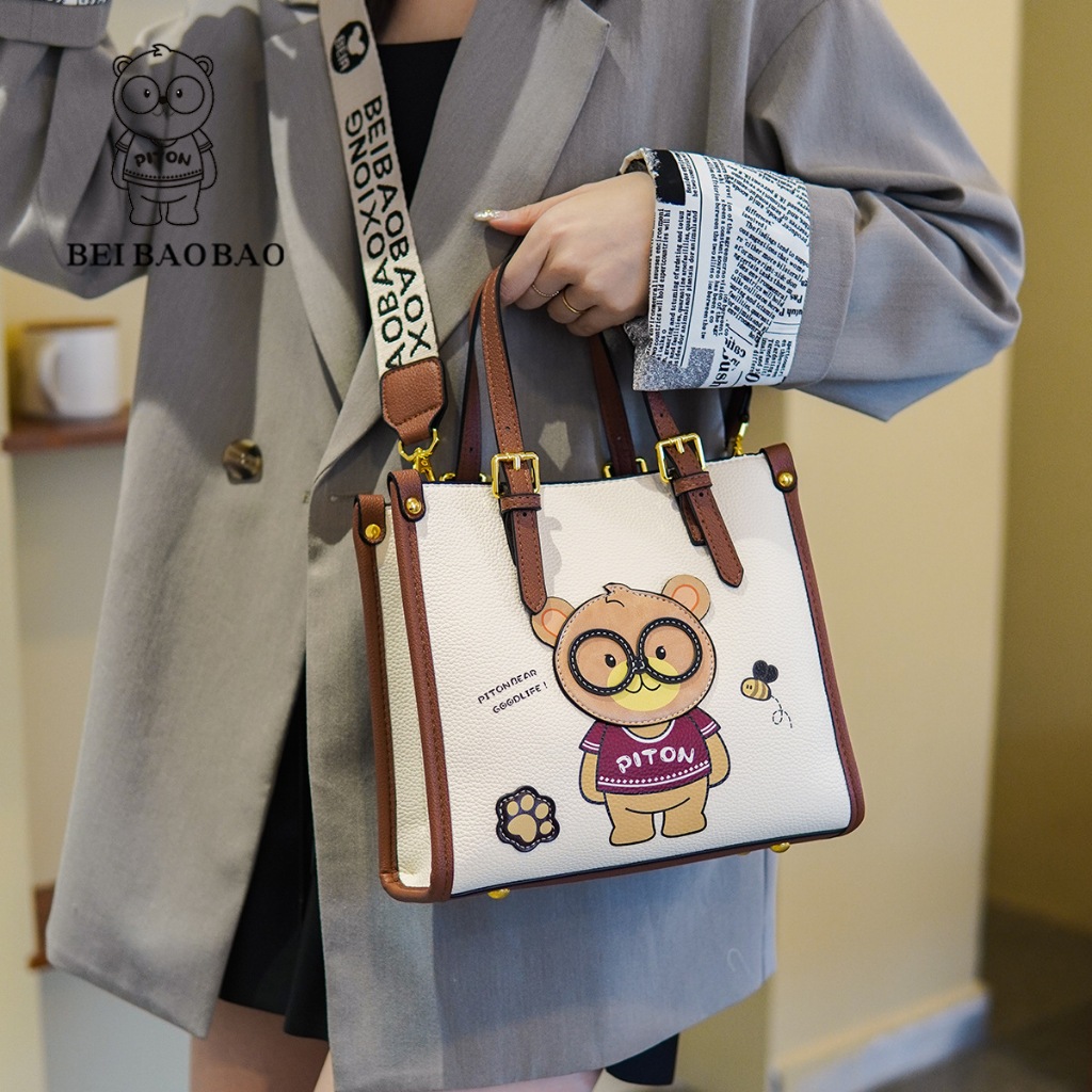 Túi nữ 2 quai dài gấu kute piton trẻ trung SIZE 25