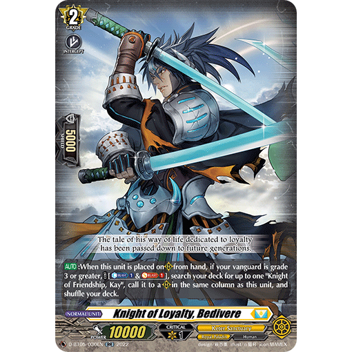[ Cardfight Vanguard] 01 thẻ trò chơi Knight of Loyalty, Bedivere