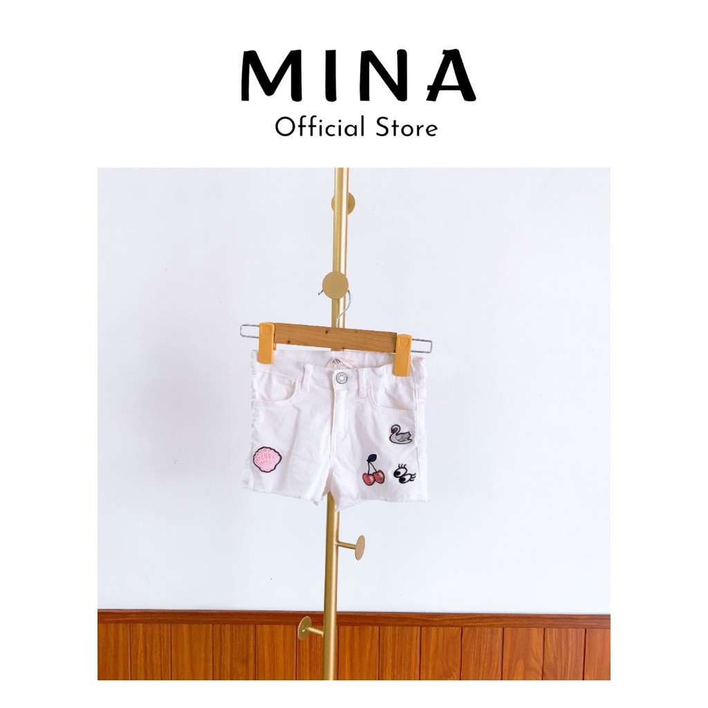 QUẦN SHORT DENIM BÉ GÁI HM - CẮT TAG, CHƯA MẶC - MỚI 100%