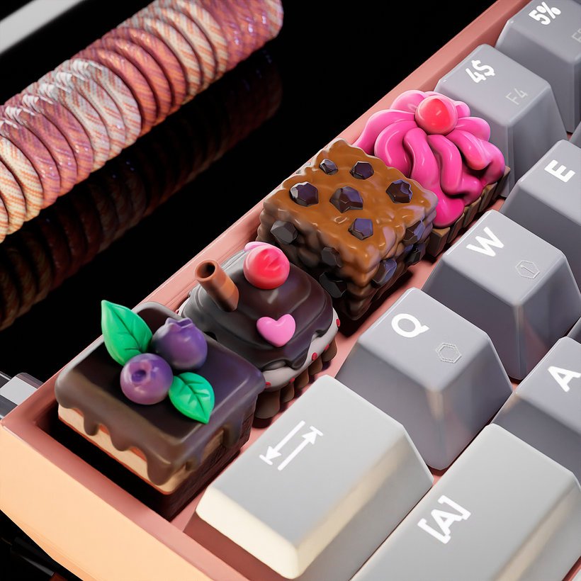 Bánh ngọt keycap - quà tặng bạn gái - nút bàn phím cơ - Artisan keycap