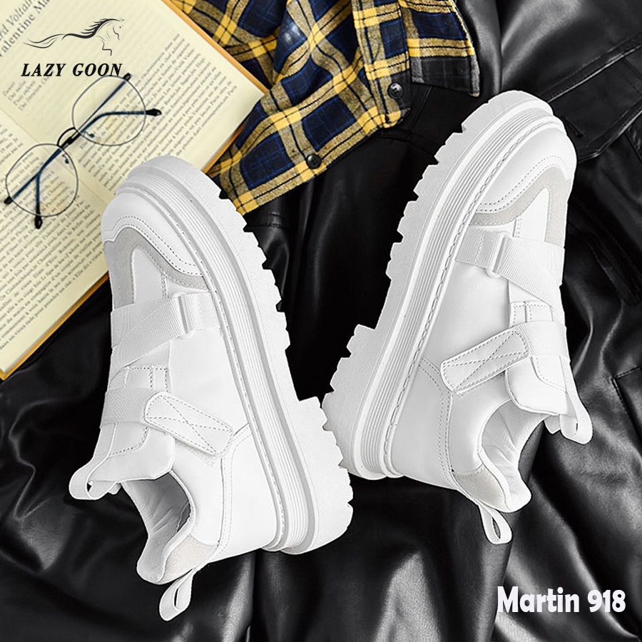 Giày Boot Martin 918 Trắng full tăng chiều cao phong cách Hàn Quốc