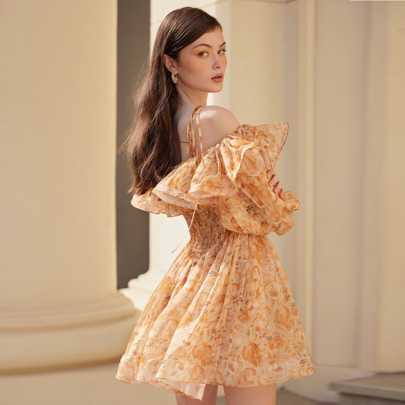 Váy đầm dear jose stella cam caramel