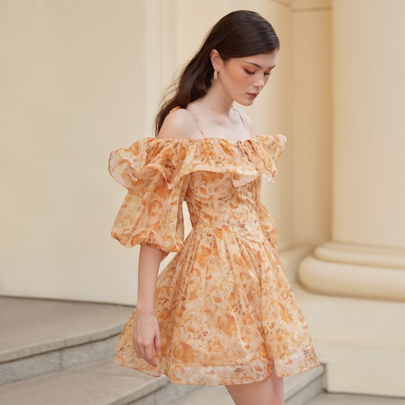 Váy đầm dear jose stella cam caramel