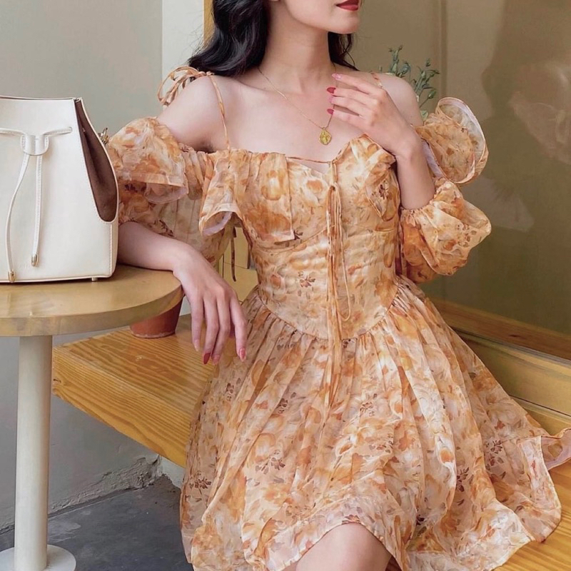 Váy đầm dear jose stella cam caramel