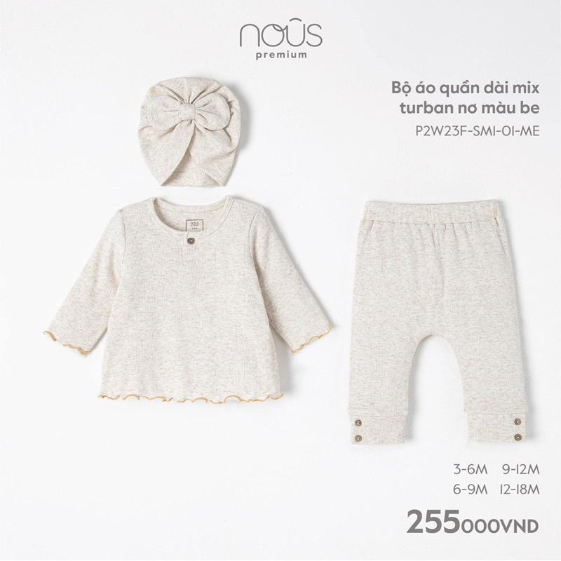 Bộ Quần Áo Dài Tay Nous Mềm Mại Cho Bé Trai Bé Gái Phối Nhiều Màu Sắc