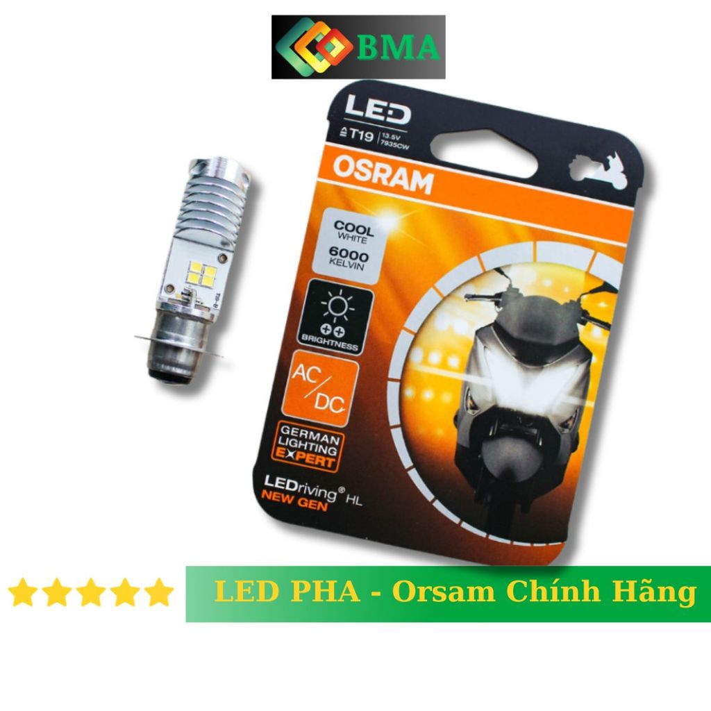 Đèn Pha OSRAM Chính Hãng - 12V AC DC Chân H4 M5 Sáng Trắng - Bảo Hành 12 Tháng