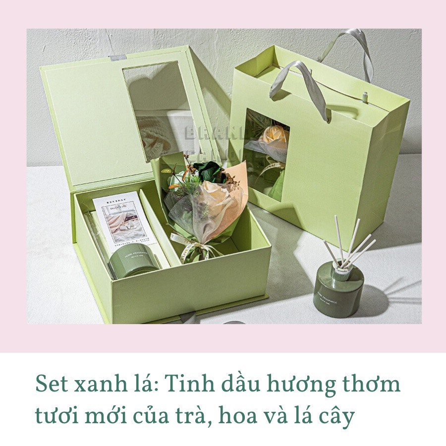 Tinh Dầu Thơm Kèm Hoa Làm Quà Tặng, Túi Quà Tặng Tinh Dầu Kèm Hoa