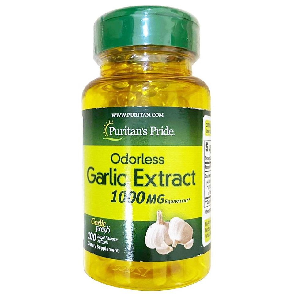 Viên uống tinh dầu tỏi không mùi Healthy Care puritan's pride garlic oil 1000mg hộp 100 viên BeautiMax