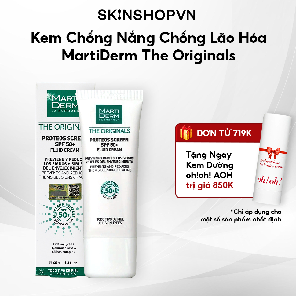 Kem Chống Nắng MartiDerm Chống Lão Hóa, Phòng Nám Quay Lại - MartiDerm The Originals Proteos Screen SPF50+ 40ml skinsho