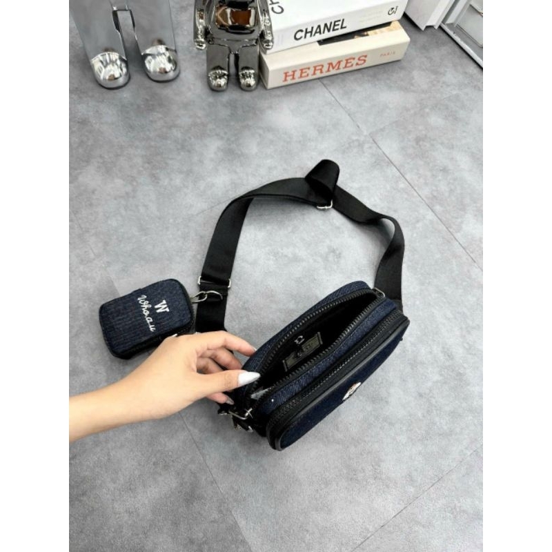 TÚI WHO.A.U STEVE BEAR MINI CROSSBODY BAG DARK BLUE