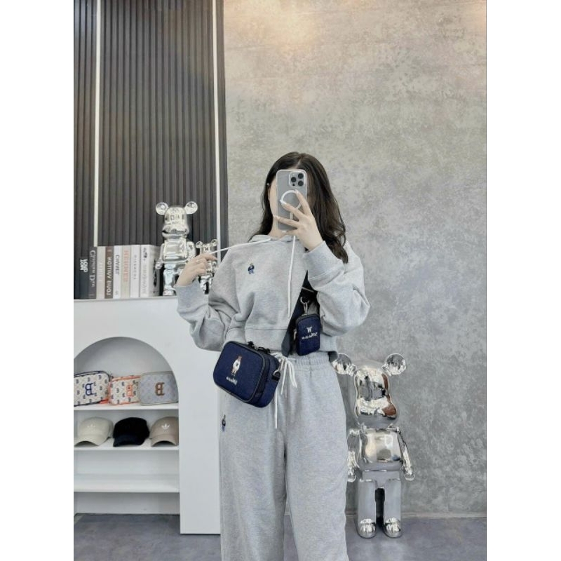 TÚI WHO.A.U STEVE BEAR MINI CROSSBODY BAG DARK BLUE