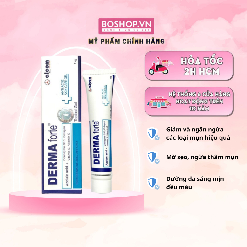 Gel Mờ Thâm Mụn Giảm Viêm Derma Forte Anti Acne Skin Care Gel 15g