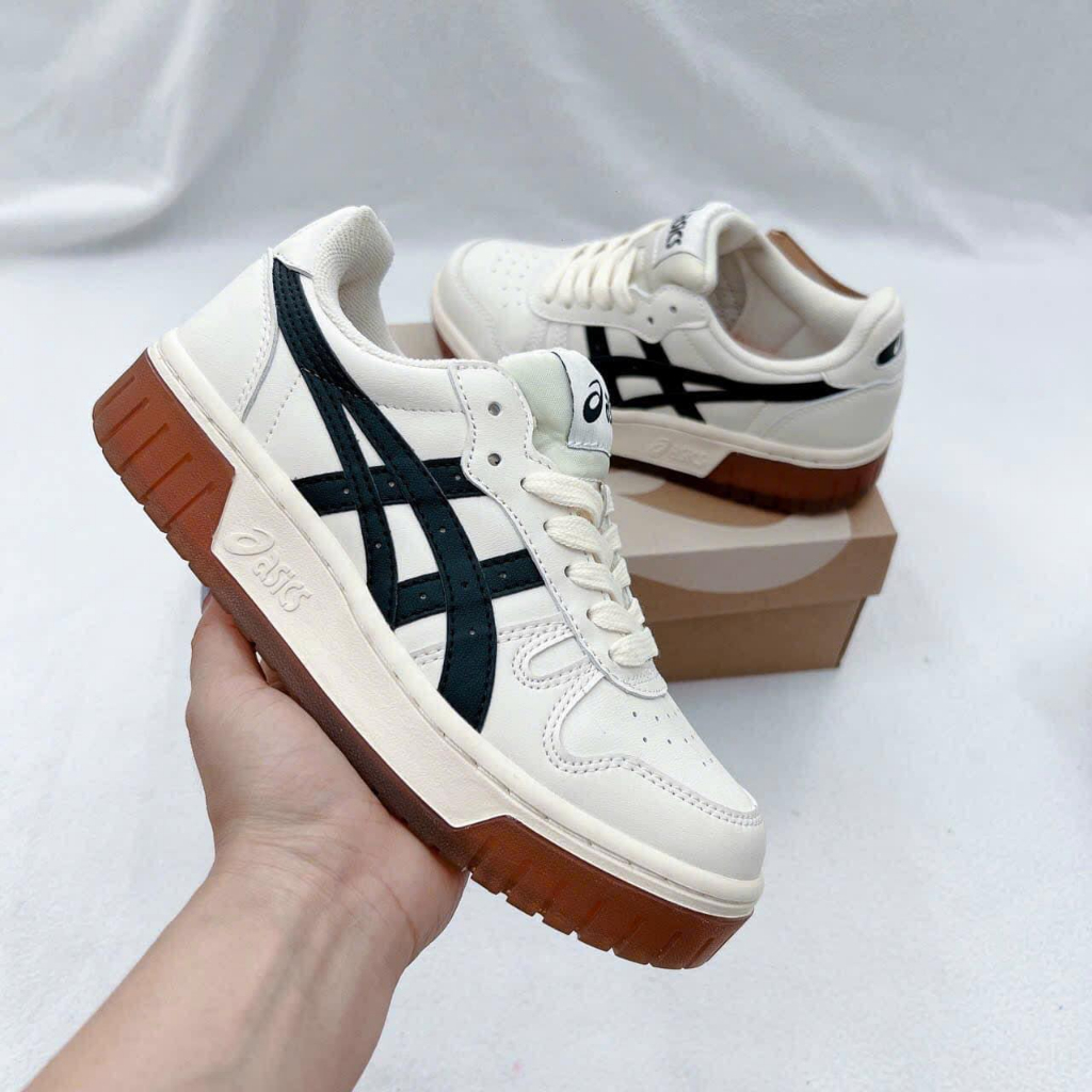 Giày Asics Court MZ Cream Black Gum Nam Nữ 36>43, giày Asics Court bản S.Cấp full pk
