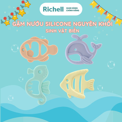 Gặm nướu sinh vật biển RICHELL Nhật silicone nguyên khối gặm nướu đồ chơi cho bé | Baby