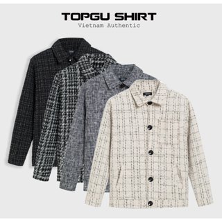 Áo khoác dạ nam TOPGU chất liệu dạ Tweed nhập khẩu dày đẹp