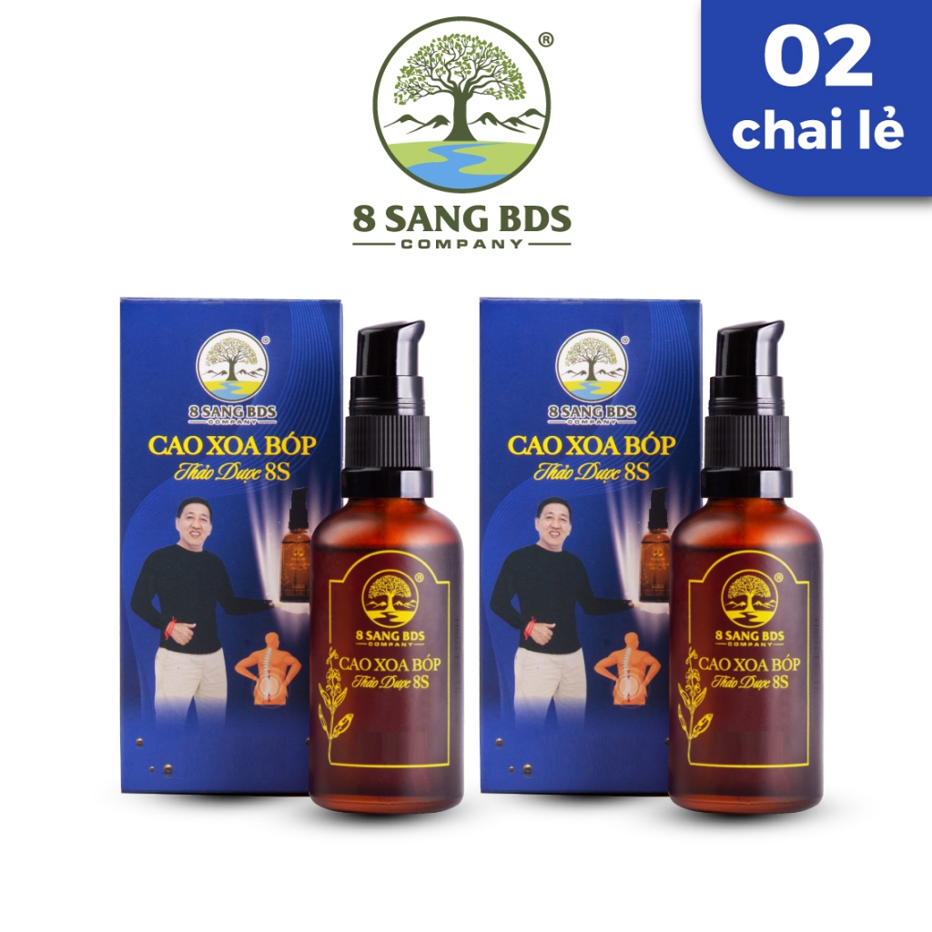2 Chai Cao Xoa Bóp Thảo Dược 8S 8 Sang BDS  cải thiện đau nhức cơ xương khớp