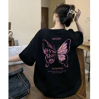 FOCUS local brand vintage Đen áo phông nữ bigsize áo thun chất unisex tay lỡ 100%cotton