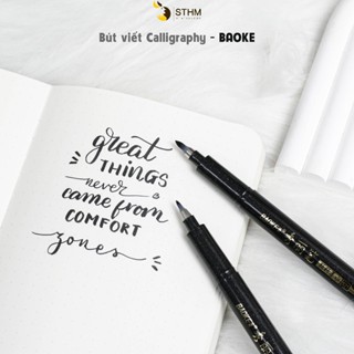 Bút tập viết Calligraphy cho người mới bắt đầu - Bút lông đen Baoke ngòi S21 S22 - STHM stationery