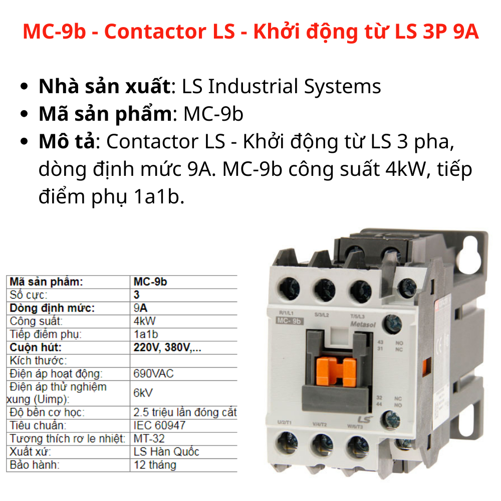 Contactor - Khởi Động Từ LS  MC-9b/12b/18b/22b