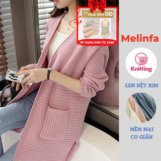 Áo len cardigan nữ, áo khoác len cardigan dáng dài sẻ tà kiểu dáng basic chất len mềm mịn co giãn thoải mái mã  A0232
