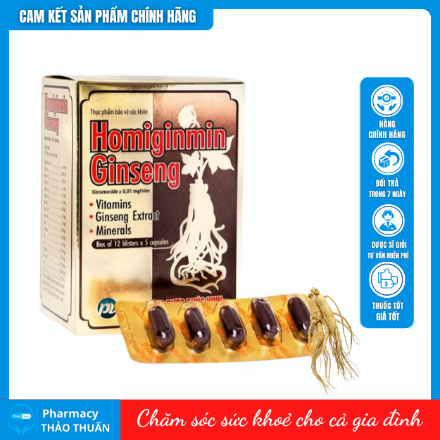 (60 viên) Viên uống Nhân Sâm Homiginmin Ginseng Phúc Vinh Bồi Bổ Sức Khỏe