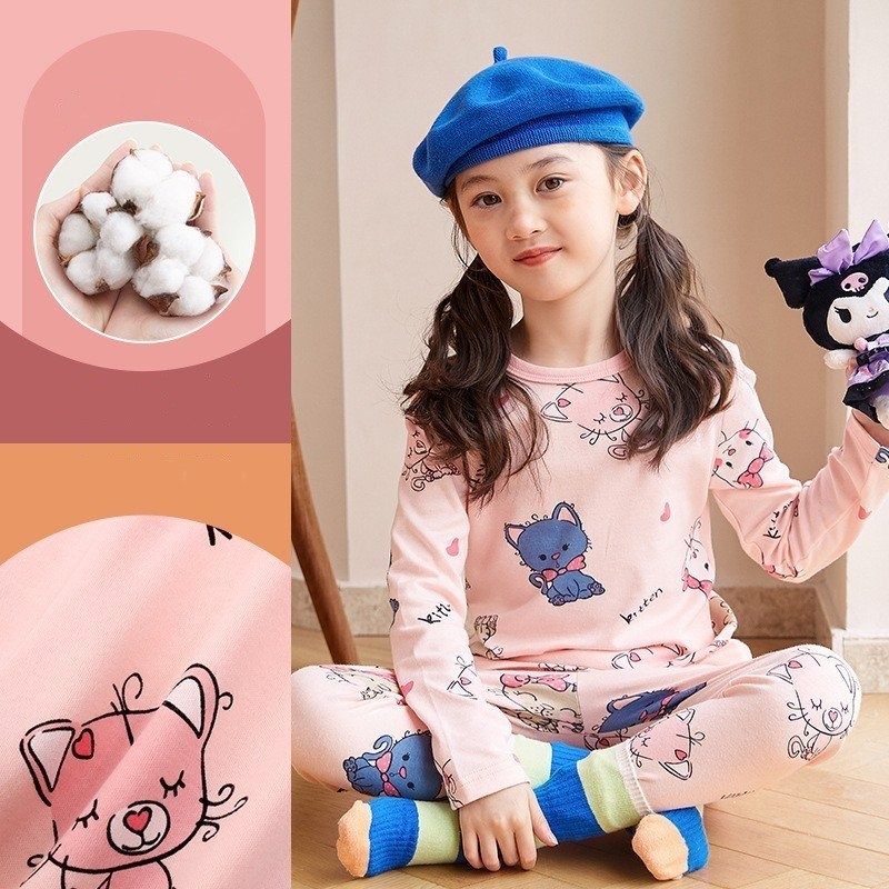 Bộ Dài Tay Bé Gái 4 – 8 Tuổi  Thun Cotton Mùa Thu Đông  - Trendykids  Chuyên Đồ Bộ Dài Tay Bé Gái Size Đại
