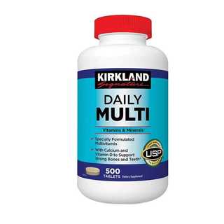 Vitamin tổng hợp daily multi Kirkland Signature chai 500 viên dưới 50 tuổi quatangme