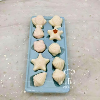 Khuôn rau câu, khay đá Tôm Ốc Sò (12 viên) đổ thạch rau câu, phô mai