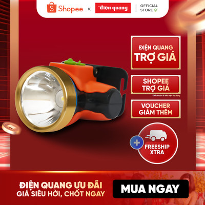 [HỎA TỐC] Đèn pin đội đầu Điện Quang ĐQ PFL14 R OY DL (Pin sạc Lithium, Cam – Vàng, 2.5W, ánh sáng trắng)