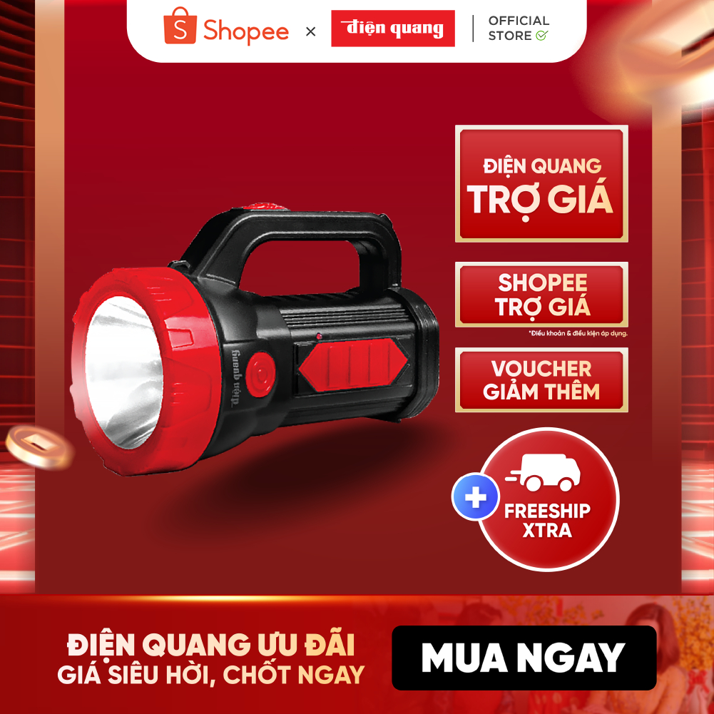 Đèn Pin LED Điện Quang ĐQ PFL09 R (Pin Sạc)