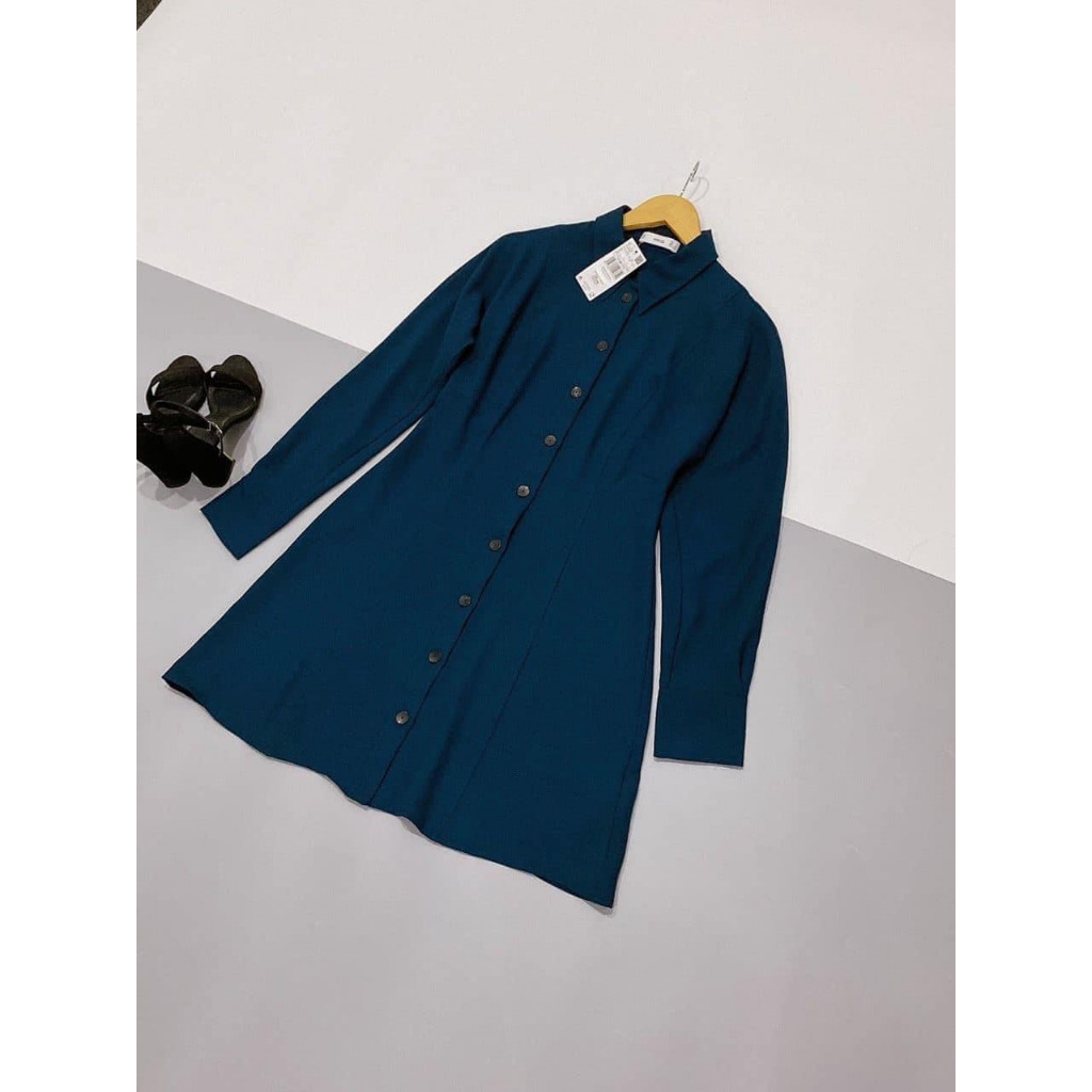 Váy đầm M N G cổ sơ mi xuất dư xịn