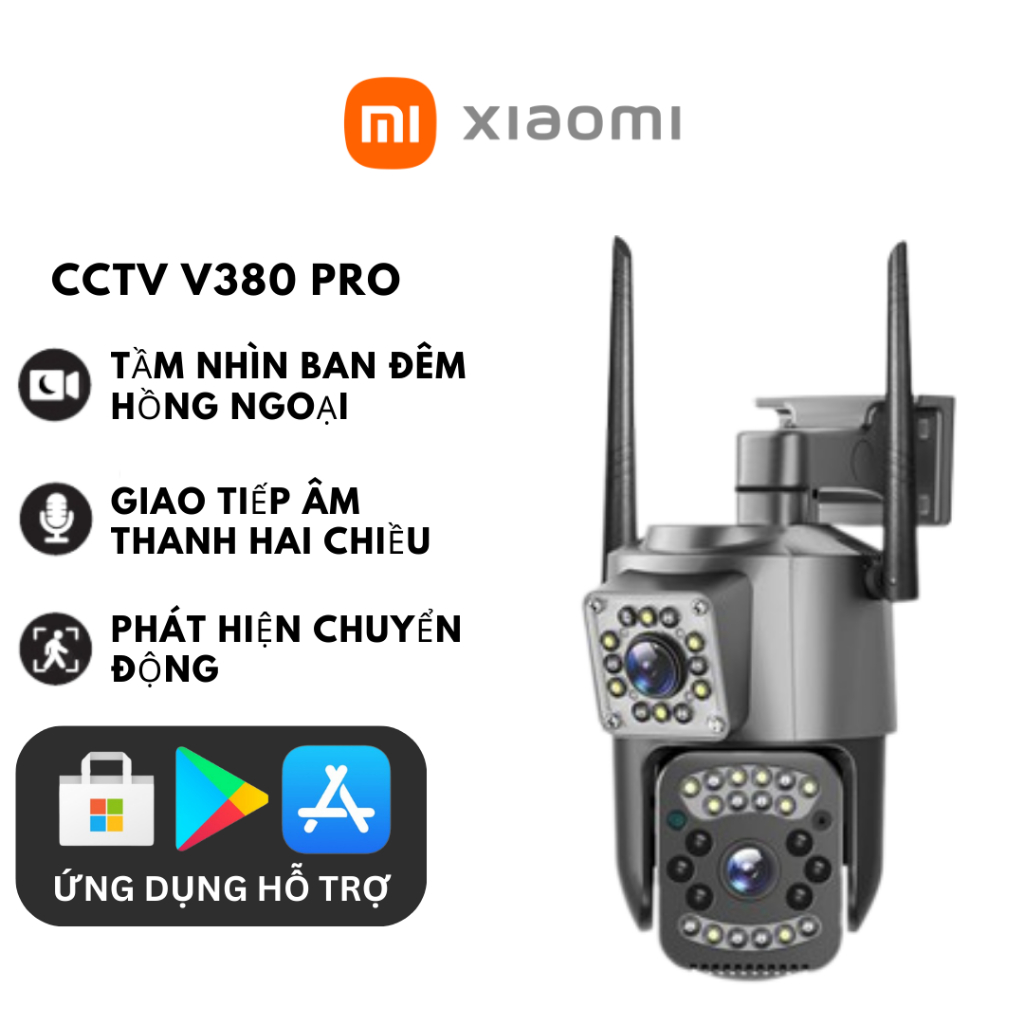 Camera Wifi IP, Camera Chống Trộm V380 Full HD 1080p Có Hồng Ngoại Đàm Thoại 2 Chiều Giám Sát Ngày Đêm