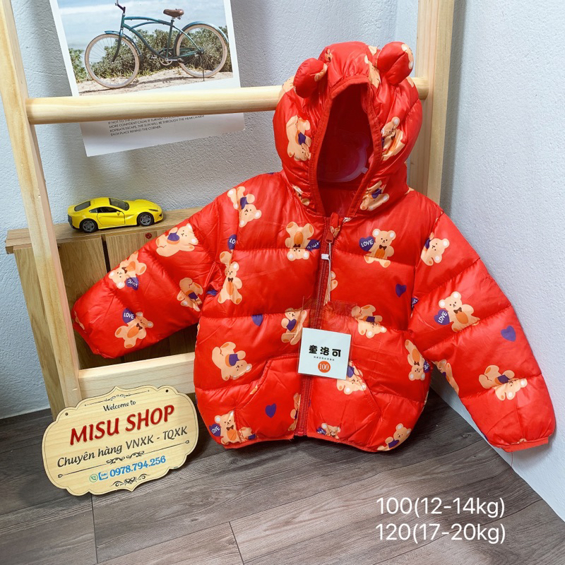 Áo khoác bé trai bé gái, áo phao siêu nhẹ hàng quảng châu cao cấp 8-22kg