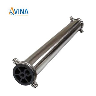 Vỏ màng RO inox 4040 - vỏ bọc màng RO 4040 đầu bịt nhựa ABS