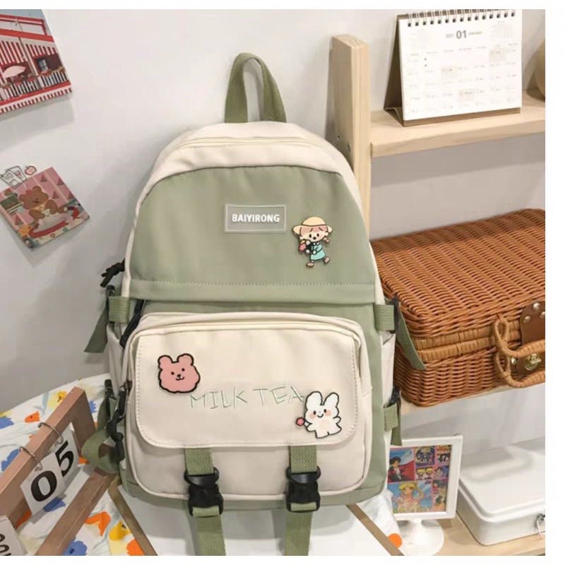 Balo ulzzang chống nước đi học đi chơi thời trang Milk Tea