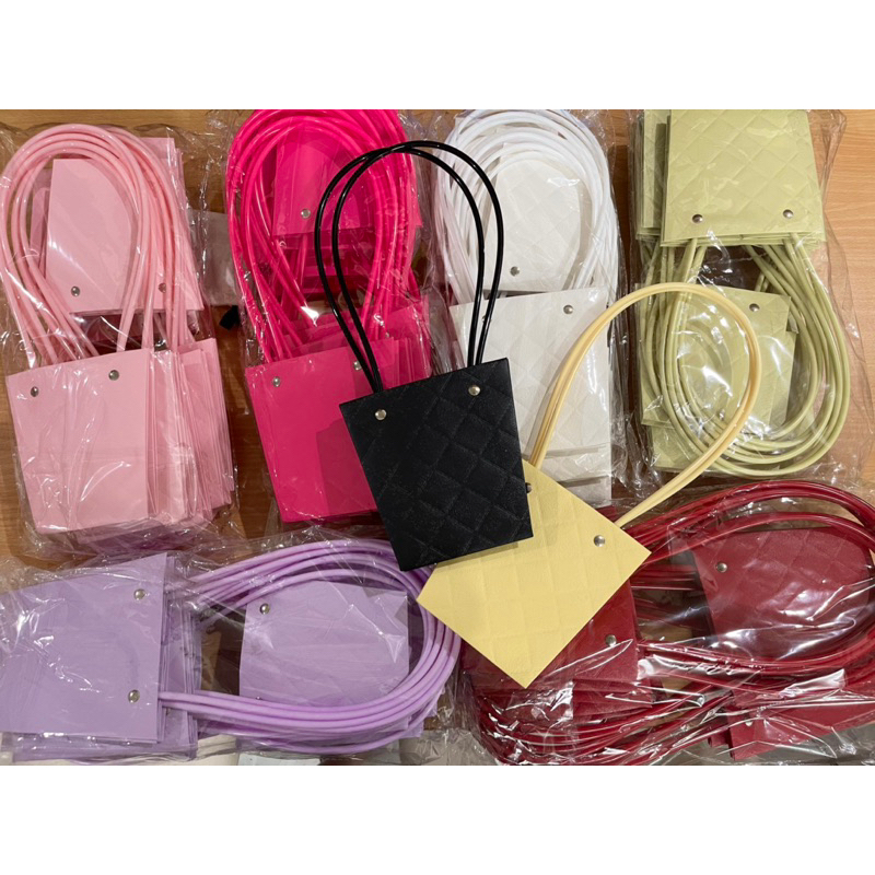 10 GIỎ LẴNG CẮM HOA HÌNH THANG QUAI PVC