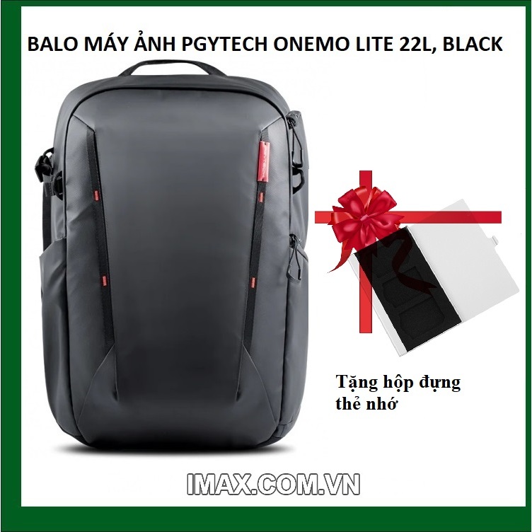 BALO MÁY ẢNH PGYTECH ONEMO LITE 22L, BLACK - TẶNG 1 HỘP ĐỰNG THẺ NHỚ 3SD