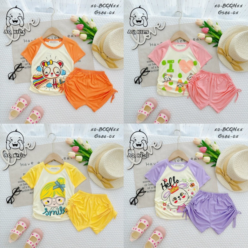 Bộ đồ thun lạnh Cao Cấp size đại 18-28kg cho bé gái B84