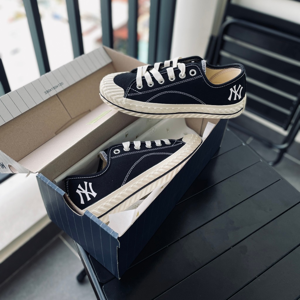 Giày MLB Playball NY *Black*, Playball Monogram, giày sneaker chính hãng, mlb chính hãng