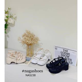 Giày sandal nagashoes 2 quai ngang đế thô 7p nas238