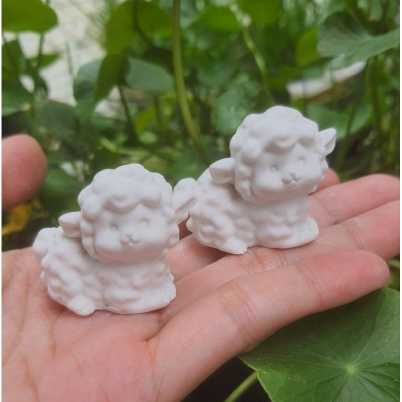 Tượng tô màu hình CON CỪU, Saze mini. Tượng cute xinh xinh.