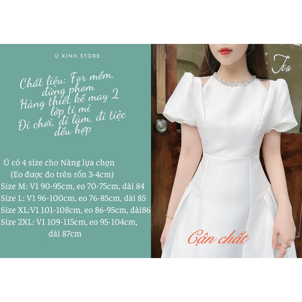 Đầm BIGSIZE thanh lịch, nhẹ nhàng, đính đá sang trọng  - D84- Ú XINH STORE