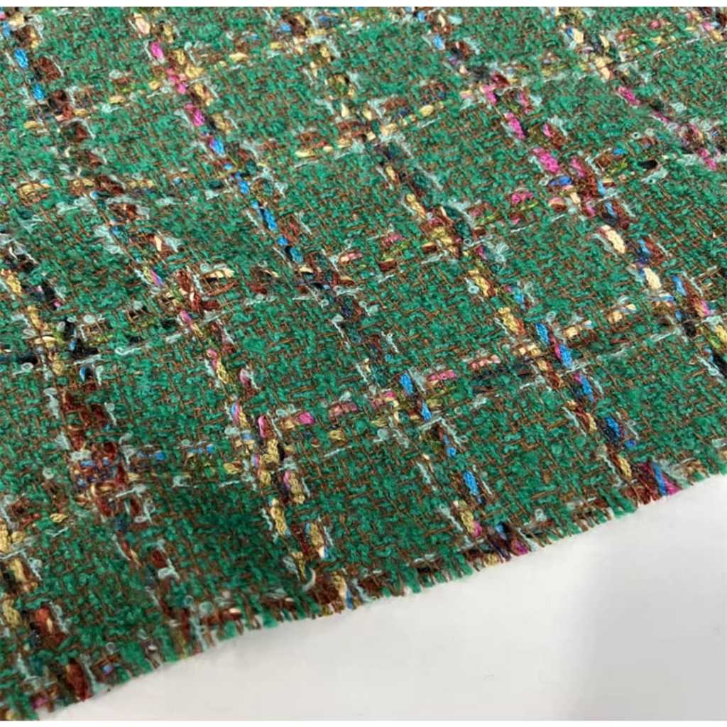 Vải dạ tweed xanh