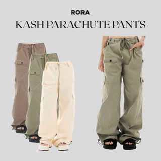 Quần túi hộp, quần dù dây rút nữ dáng rộng kash parachute pants - rora