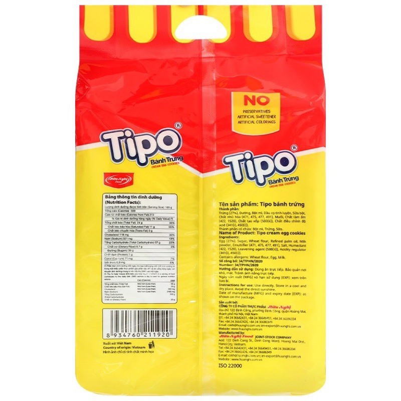 Bánh trứng Tipo gói 220gr