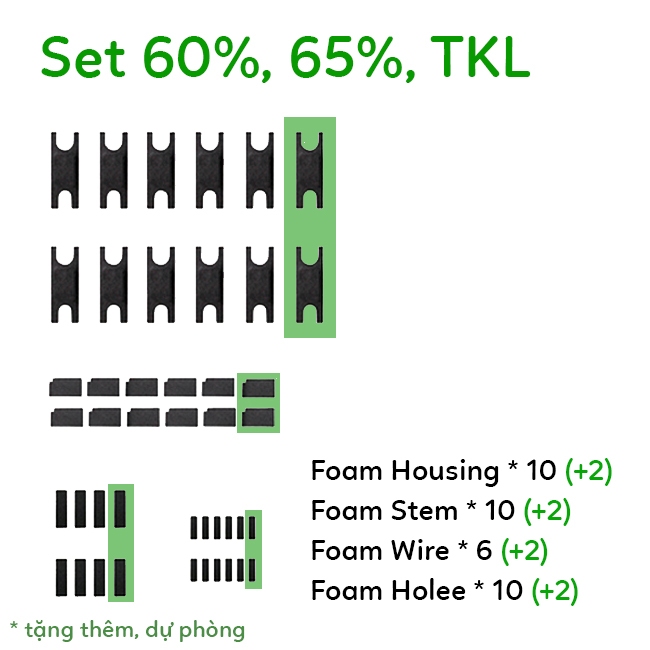 Stab Foam Poron - Full bộ Foam tiêu âm cho Stab chất liệu Poron