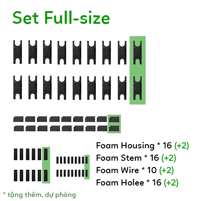 Stab Foam Poron - Full bộ Foam tiêu âm cho Stab chất liệu Poron