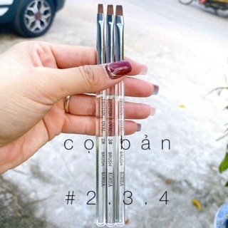 Cọ bản ngang Korea cán trong lông mềm - Cọ vẽ nail chuyên dụng